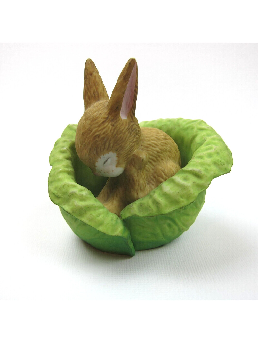 1984 Franklin Fine Porcelain WOODLAND SURPRISES RABBIT Vintage Hand Painted